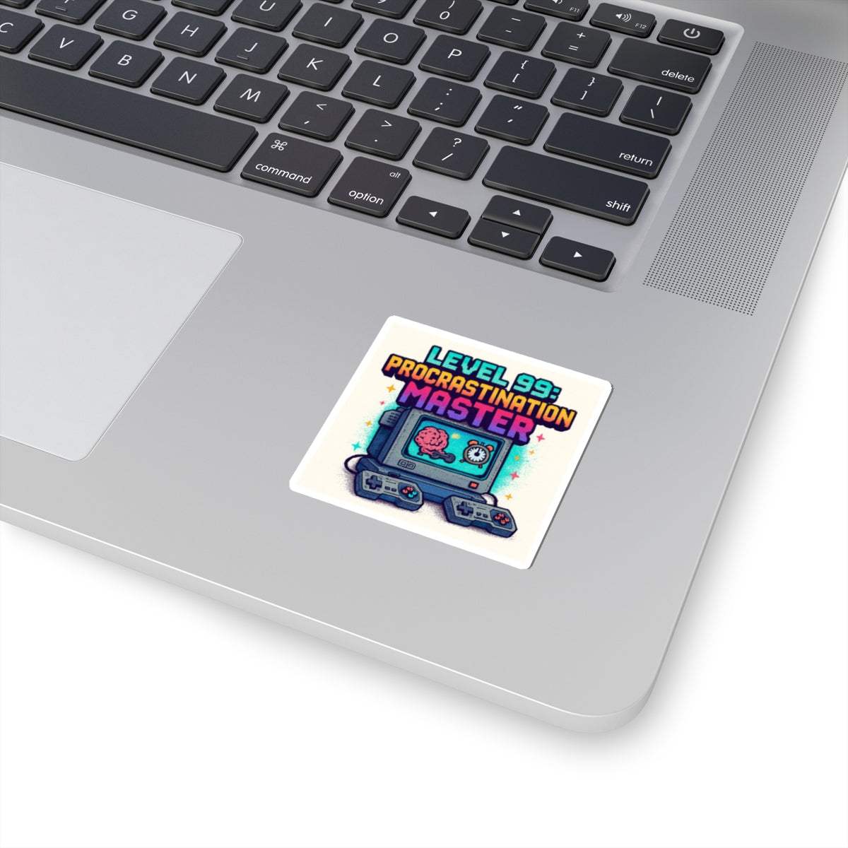 Procrastination Master Sticker — "Level 99" Retro Gaming Kiss-Cut