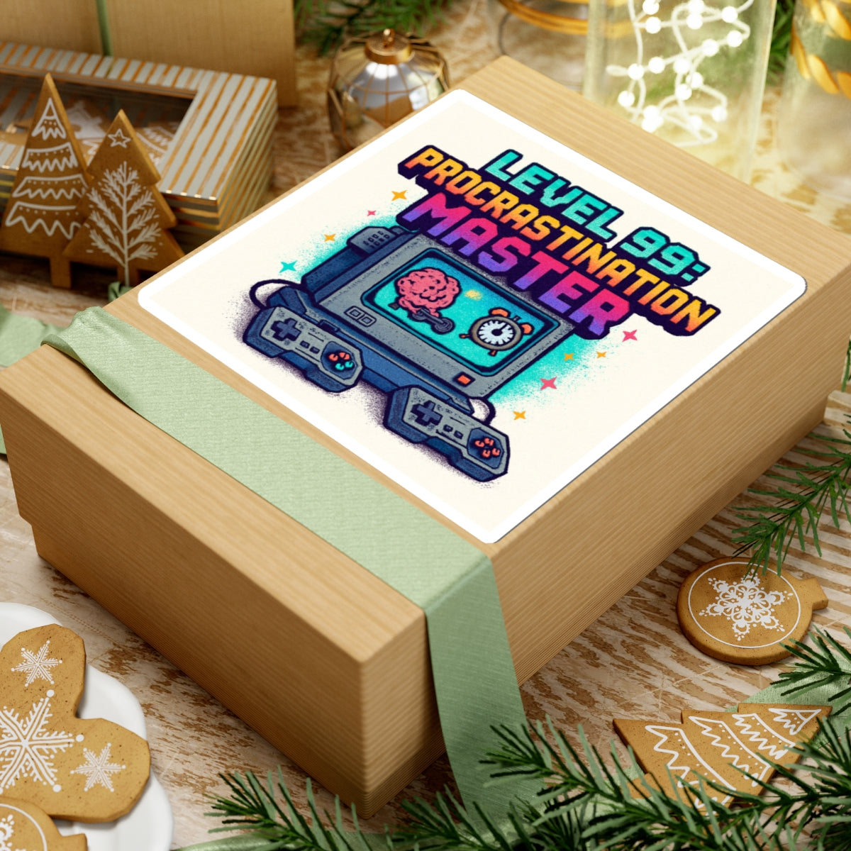 Procrastination Master Sticker — "Level 99" Retro Gaming Kiss-Cut